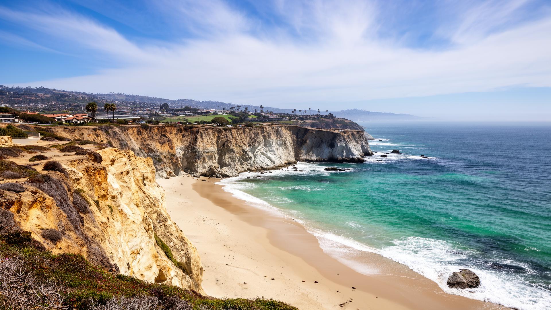 Newport Beach coastline at golden hour