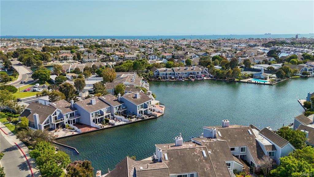 3631 Windspun Dr — aerial view of the Seagate lagoon homes and Huntington Harbour beyond