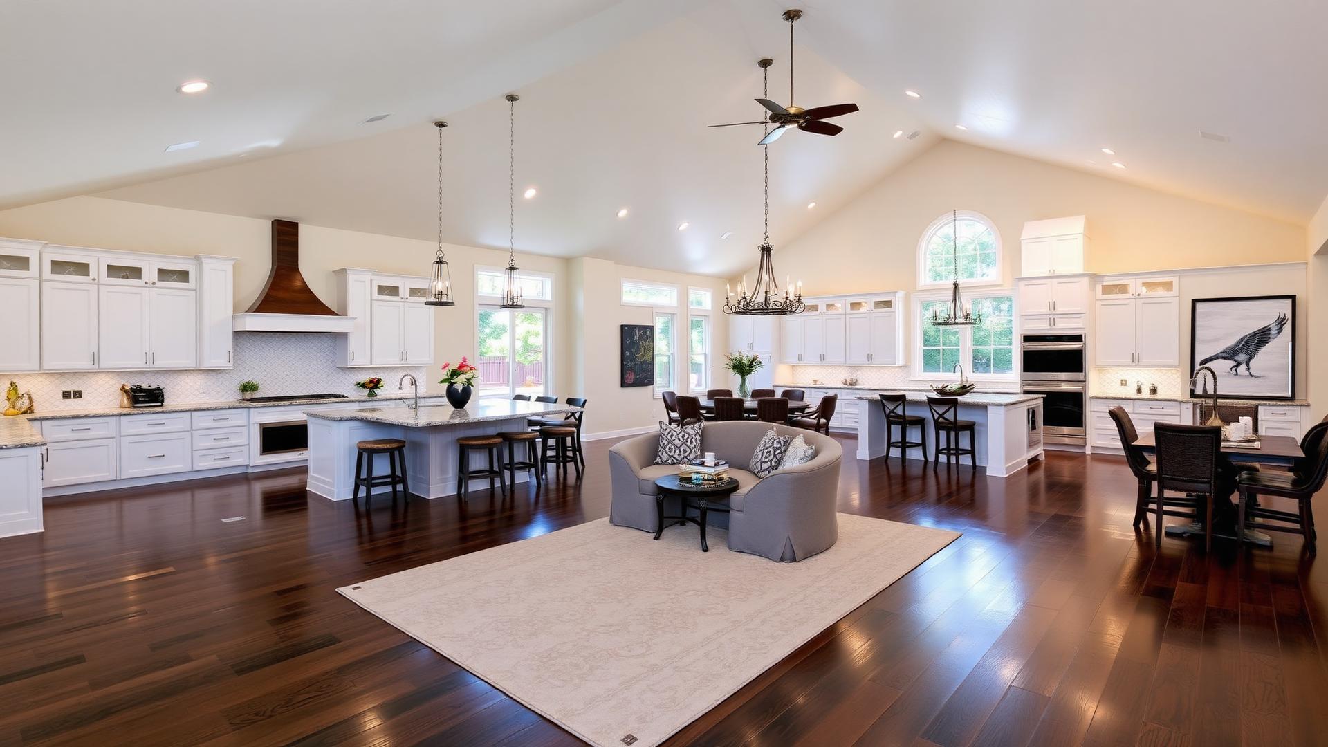 16323 Redwood — vaulted great room with island kitchen