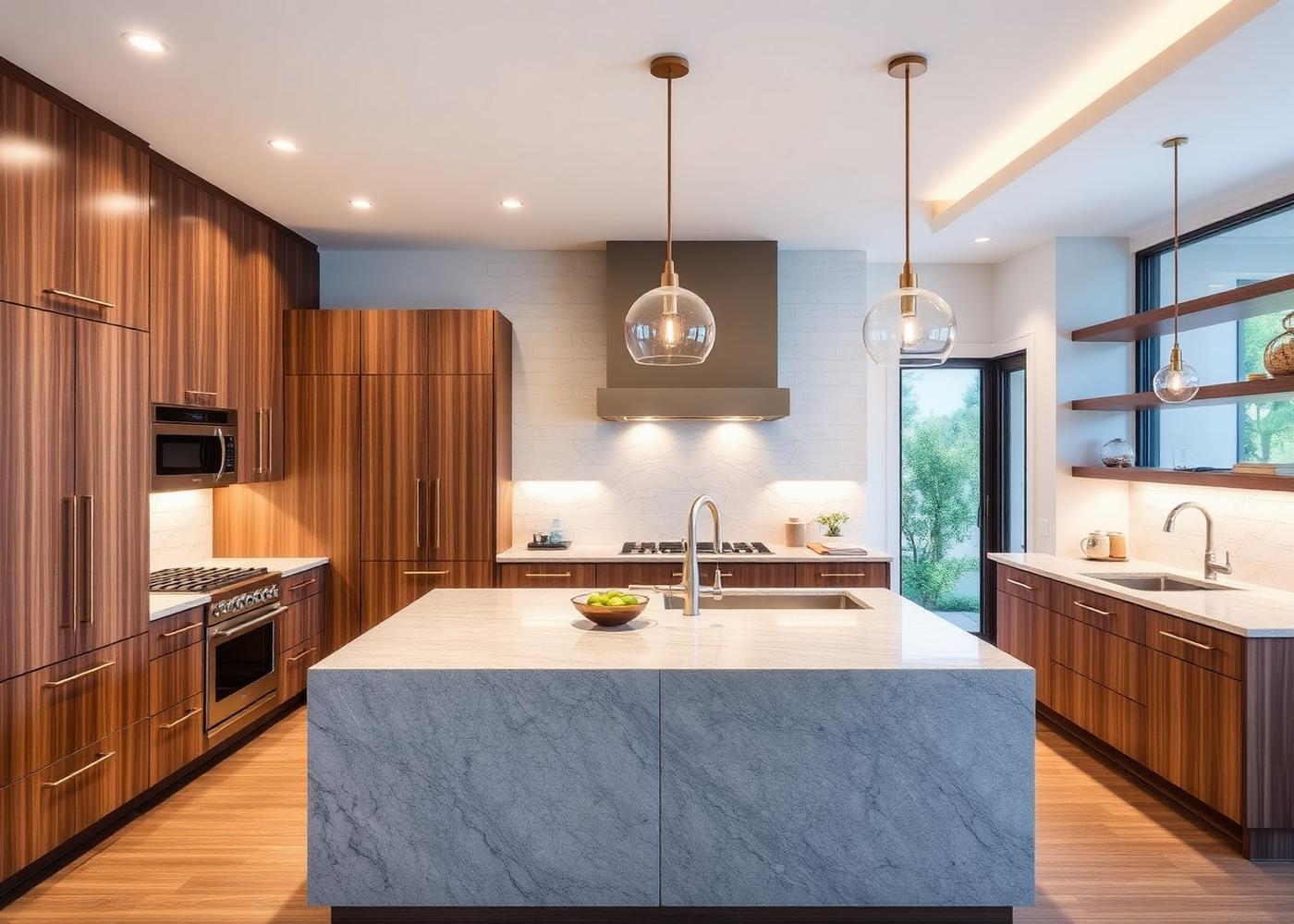 5 Le Conte — contemporary chef's kitchen with stone island