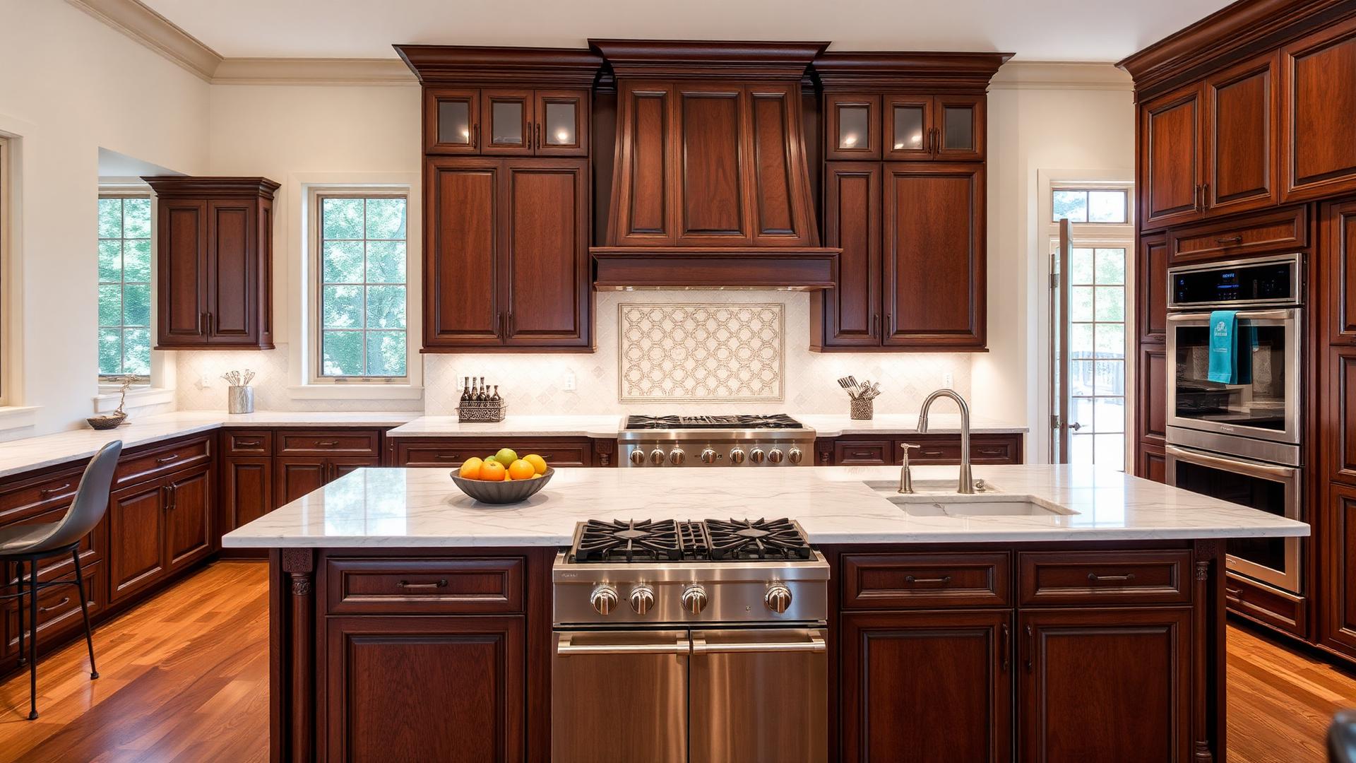 20 Blue Summit — chef's kitchen with oversized island
