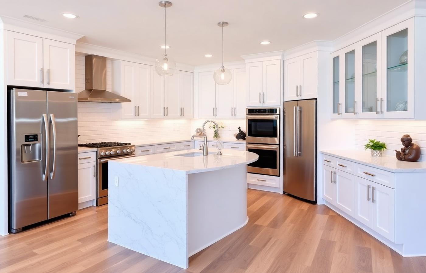15 Eclipse — center-island kitchen with quartz counters