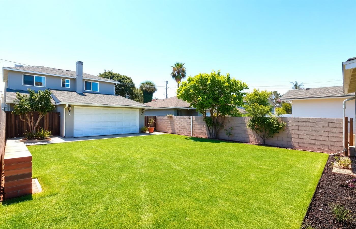 3745 E Ransom St — rear yard with detached three-car garage