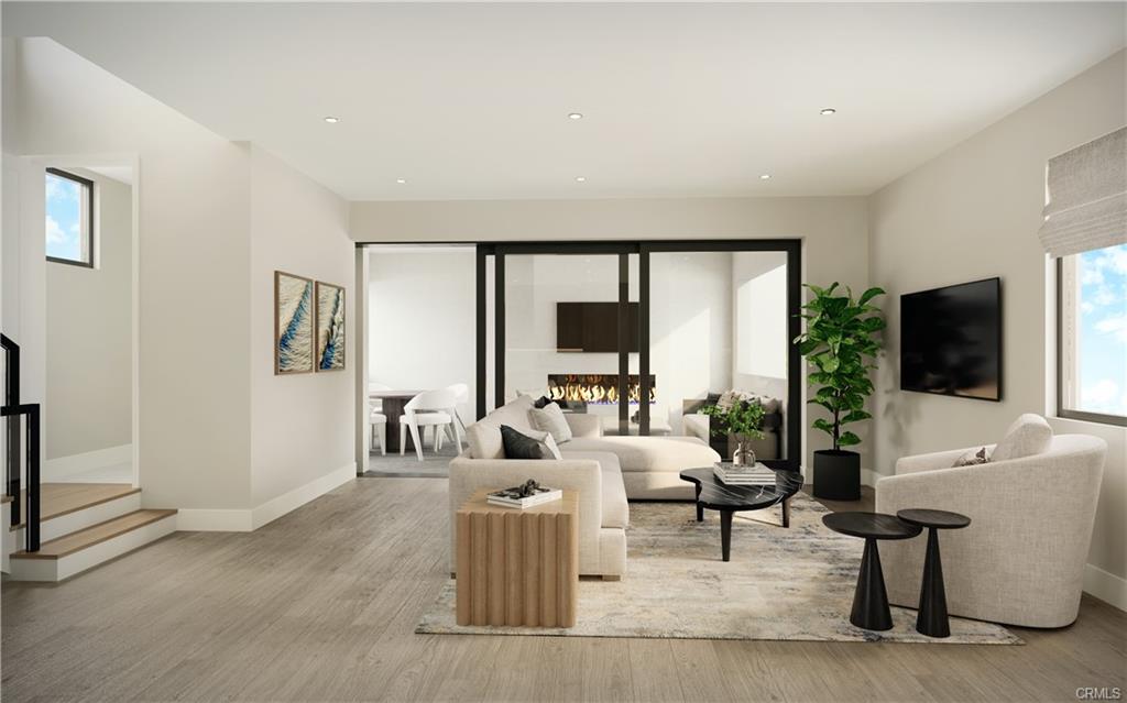 306 Marguerite Ave — rendered living room opening to the patio