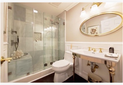 16143 Saint Croix — full bath with glass shower enclosure and pedestal sink