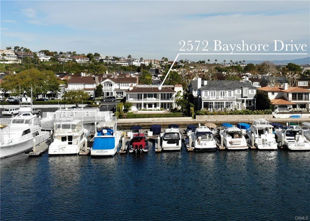 2572 Bayshore Dr — bayfront elevation seen from the Newport Channel