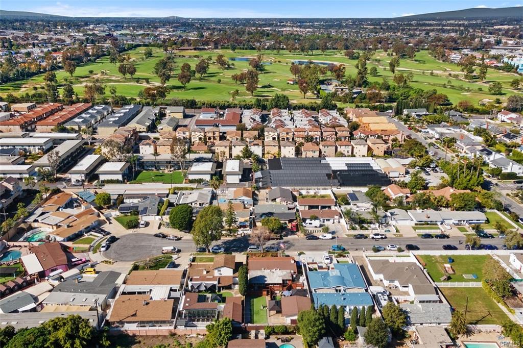 Aerial view over the Santa Ana Heights neighborhood in Newport Beach
