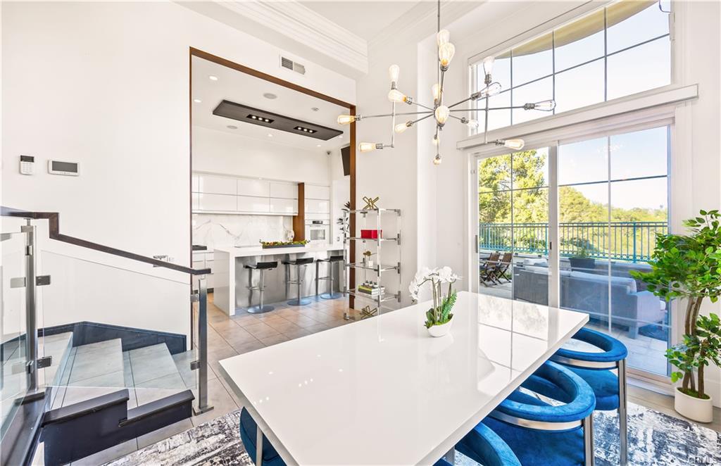 4 Chandon — kitchen with 16-foot ceilings and marble counters