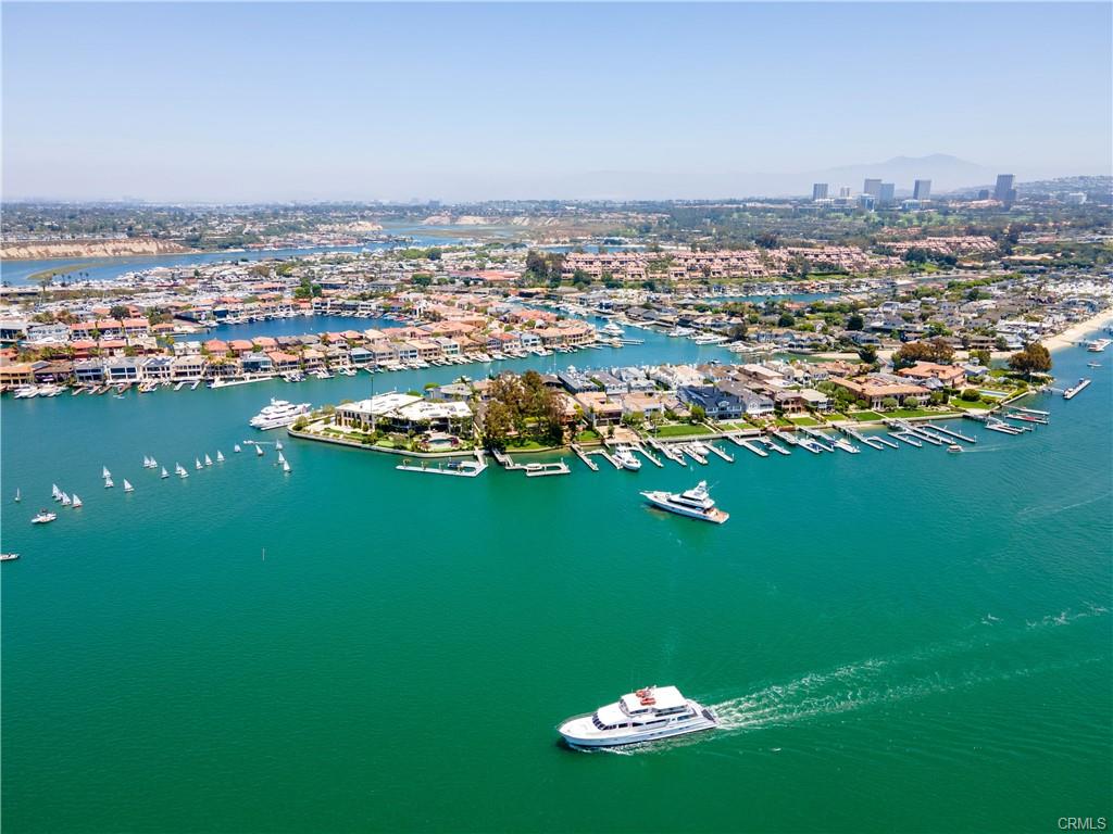 Aerial view of Harbor Island and Newport Harbor
