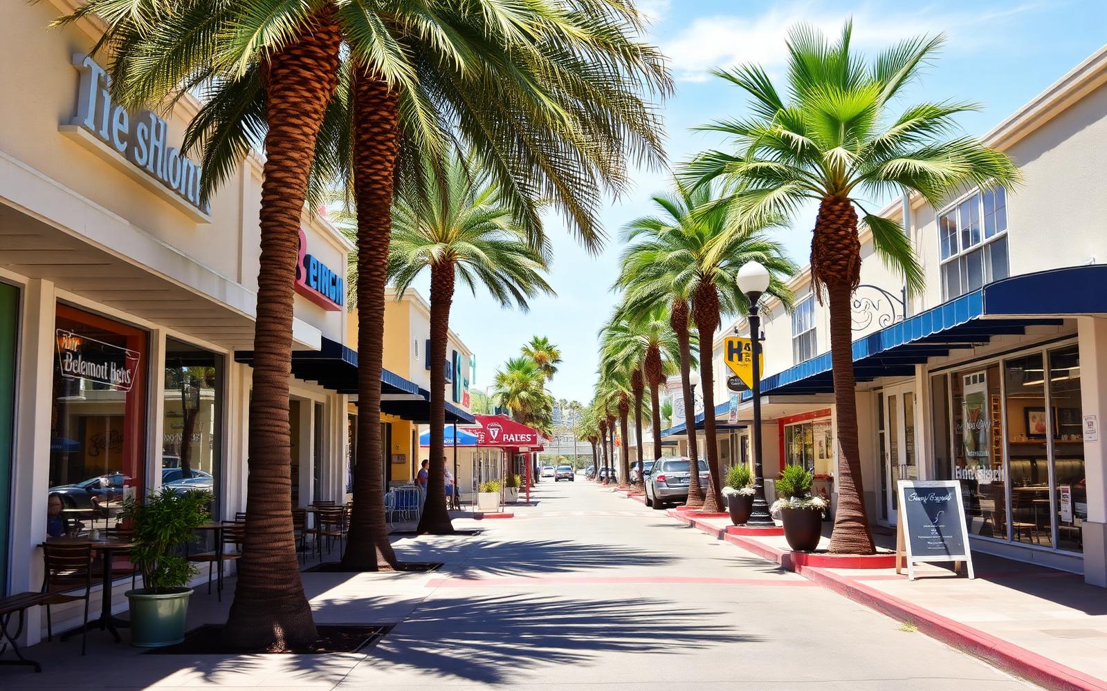 Bixby Knolls tree-lined neighborhood street